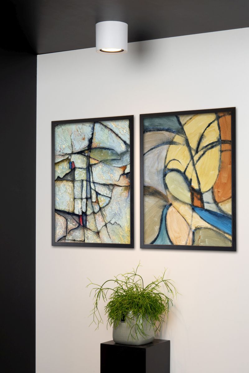 Lucide FEDLER - Stropné bodové svietidlo - Ø 12 cm - LED Dim to warm - GU10 - 1x12W 2200K/3000K - White